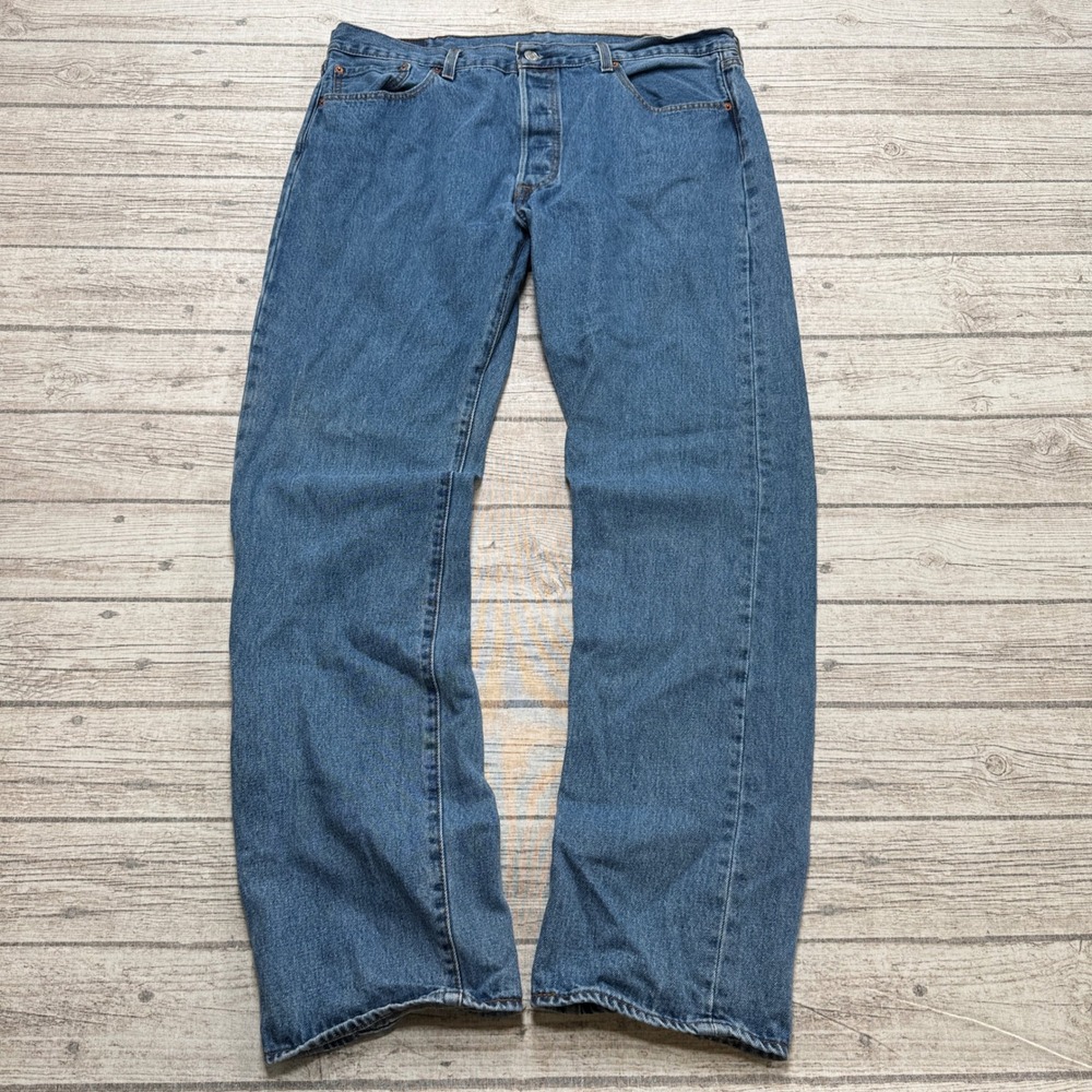 Levi's 501 Jeans Men's 38x34 Blue  Original Denim Button Fly Straight Leg Cotton